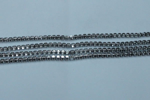 CHE981 15.5 inches 4*4mm plated hematite beads wholesale