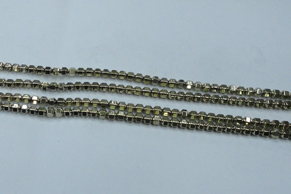 CHE982 15.5 inches 4*4mm plated hematite beads wholesale