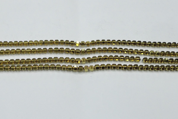 CHE983 15.5 inches 4*4mm plated hematite beads wholesale