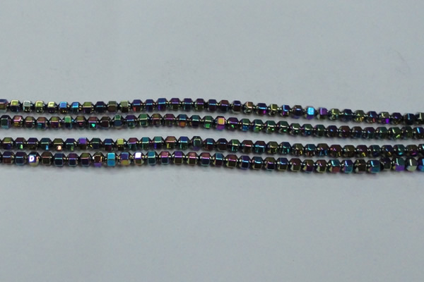 CHE985 15.5 inches 4*4mm plated hematite beads wholesale