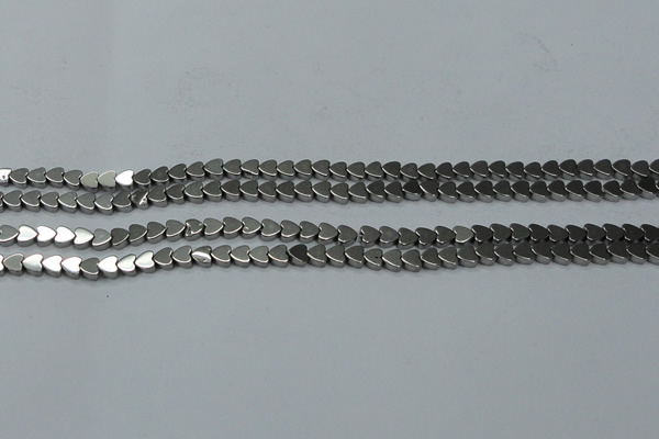 CHE991 15.5 inches 4*4mm heart plated hematite beads wholesale