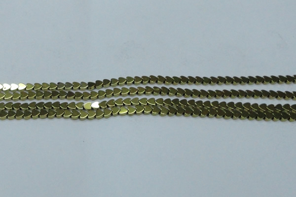 CHE992 15.5 inches 4*4mm heart plated hematite beads wholesale