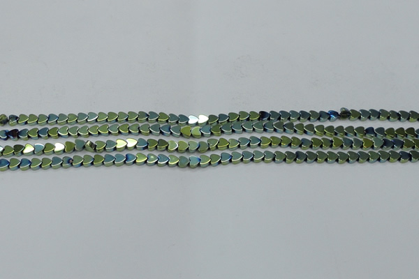 CHE994 15.5 inches 4*4mm heart plated hematite beads wholesale