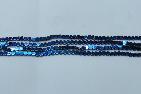 CHE996 15.5 inches 4*4mm heart plated hematite beads wholesale