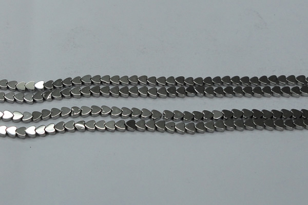 CHE999 15.5 inches 6*6mm heart plated hematite beads wholesale