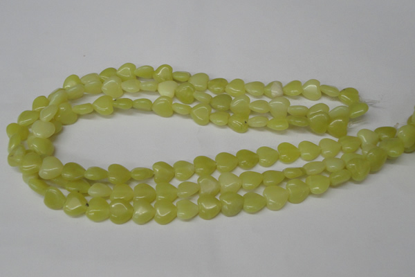 CHG16 15.5 inches 10*10mm heart lemon jade gemstone beads wholesale