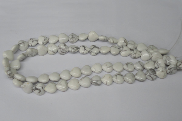 CHG32 15.5 inches 12*12mm heart white howlite turquoise beads wholesale