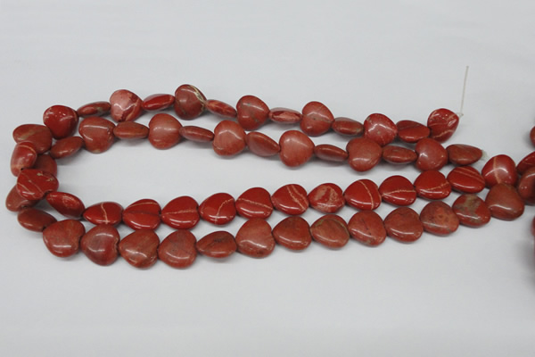 CHG49 15.5 inches 14*14mm heart red jasper beads wholesale