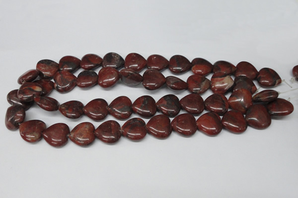 CHG73 15.5 inches 18*18mm heart brecciated jasper beads wholesale