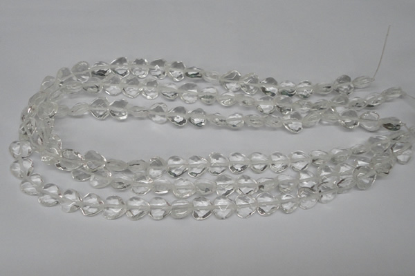 CHG92 15.5 inches 10*10mm faceted heart white crystal beads wholesale