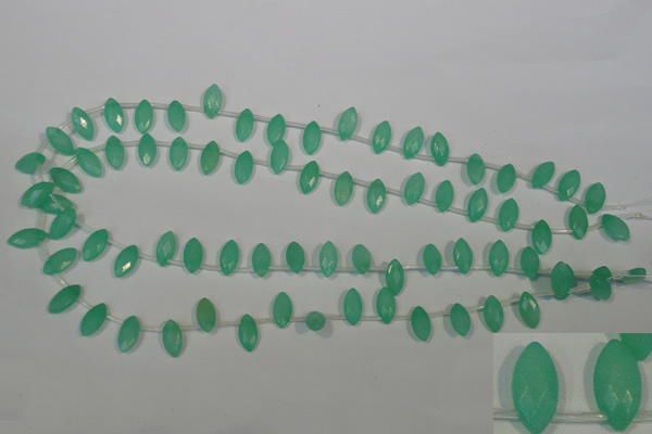 CHM18 15.5 inches 6*12mm faceted marquise green hemimorphite beads