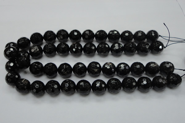 CHS06 15.5 inches 16mm faceted round natural hypersthene gemstone beads