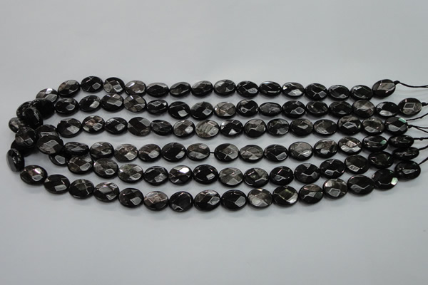 CHS12 15.5 inches 10*12mm faceted oval natural hypersthene beads
