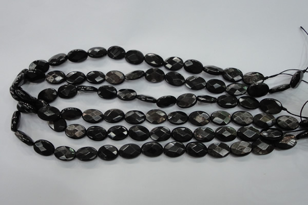 CHS14 15.5 inches 10*14mm faceted oval natural hypersthene beads