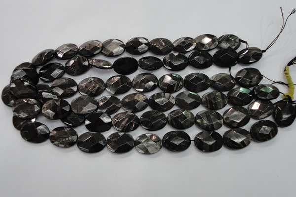 CHS15 15.5 inches 15*20mm faceted oval natural hypersthene beads