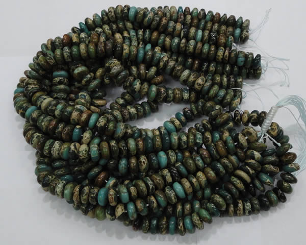 CIJ08 15.5 inches 6*10mm rondelle impression jasper beads wholesale