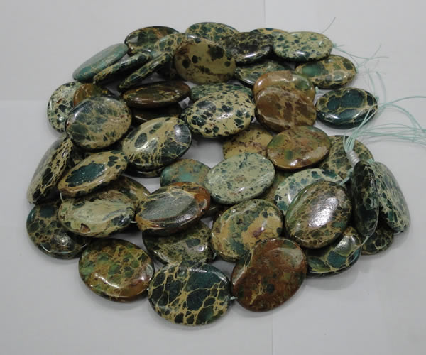 CIJ15 15.5 inches 22*30mm oval impression jasper beads wholesale