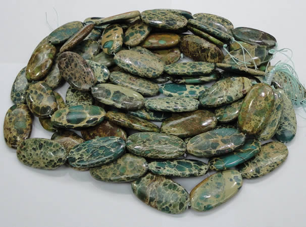 CIJ19 15.5 inches 20*40mm oval impression jasper beads wholesale