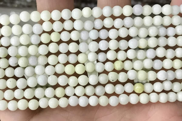CIJ200 15.5 inches 4mm round ivory jade beads wholesale