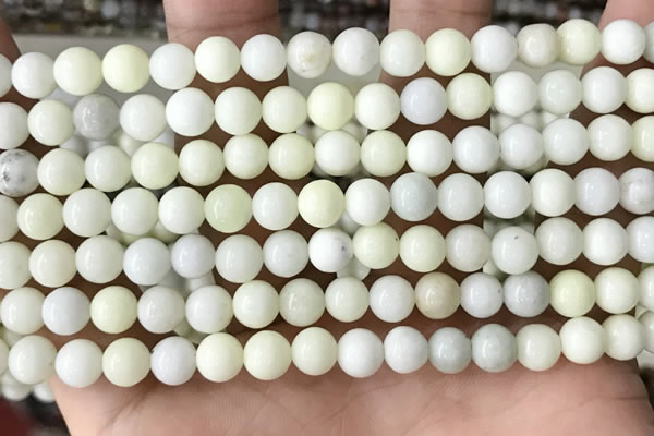 CIJ201 15.5 inches 6mm round ivory jade beads wholesale