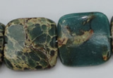 CIJ57 15.5 inches 25*25mm square impression jasper beads wholesale