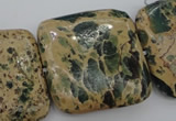 CIJ58 15.5 inches 30*30mm square impression jasper beads wholesale