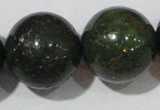 CIS07 15.5 inches 18mm round green iron stone beads wholesale
