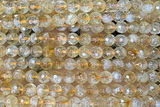 CITR10 15 inches 6mm faceted round natural citrine beads