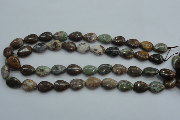 CJA03 15.5 inches 13*18mm teardrop green jasper beads wholesale
