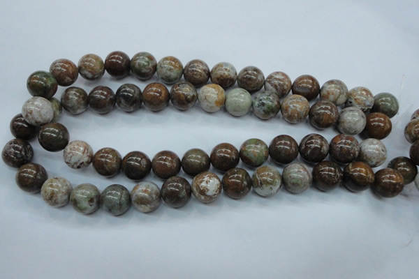 CJA38 15.5 inches 14mm round green jasper beads wholesale