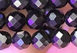 CJB200 15.5 inches 5mm faceted round jet beads wholesale