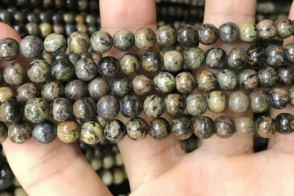 CJB315 15.5 inches 6mm round orange dendritic jade beads