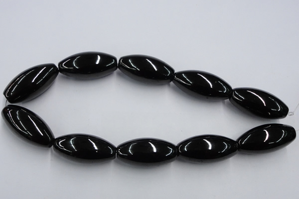 CJB37 16 inches 20*40mm rice natural jet gemstone beads