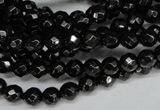 CJB45 15.5 inches 6mm faceted round natural jet gemstone beads