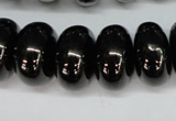 CJB50 15.5 inches 12*20mm rondelle natural jet gemstone beads
