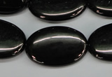 CJB73 15.5 inches 20*30mm oval natural jet gemstone beads