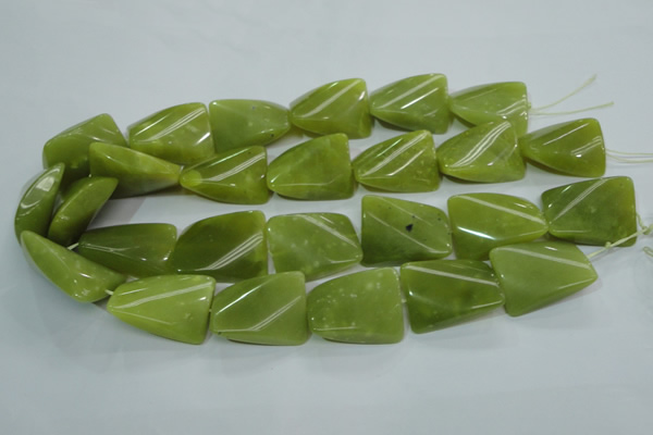 CKA115 15.5 inches 21*30mm twisted rectangle Korean jade beads