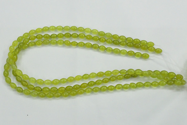 CKA16 15.5 inches 6*8mm rice Korean jade gemstone beads