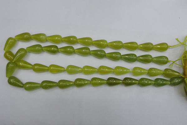 CKA212 15.5 inches 10*18mm teardrop Korean jade gemstone beads