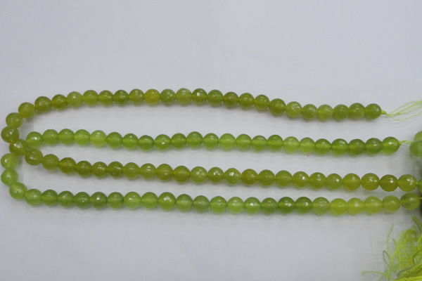 CKA219 15.5 inches 8mm faceted round Korean jade gemstone beads