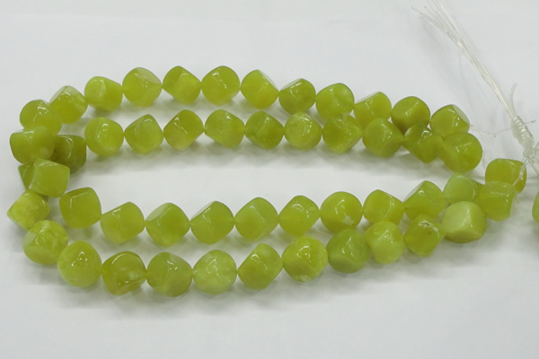 CKA22 15.5 inches 12*12mm cube Korean jade gemstone beads