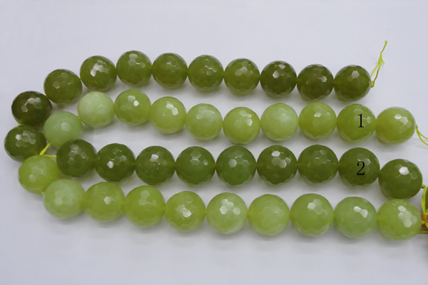 CKA223 15.5 inches 20mm faceted round Korean jade gemstone beads