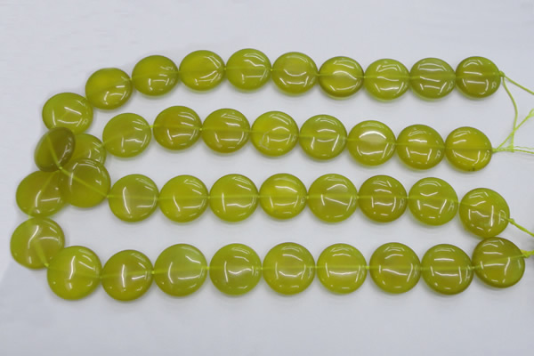CKA238 15.5 inches 20mm flat round Korean jade gemstone beads