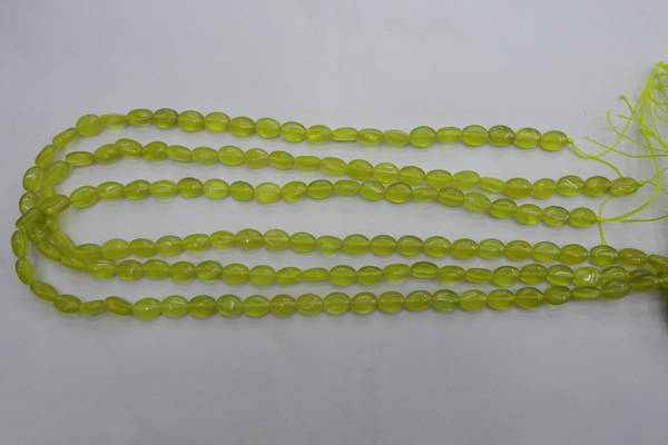CKA241 15.5 inches 6*8mm oval Korean jade gemstone beads