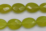 CKA271 15.5 inches 12*16mm faceted oval Korean jade gemstone beads
