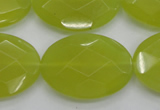 CKA273 15.5 inches 22*30mm faceted oval Korean jade gemstone beads
