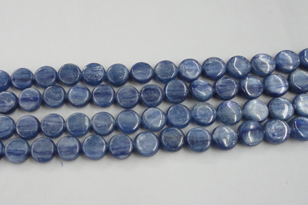 CKC512 15.5 inches 10mm flat round natural Brazilian kyanite beads