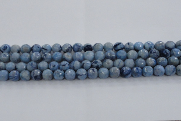 CKC704 15.5 inches 12mm faceted round imitation blue kyanite beads