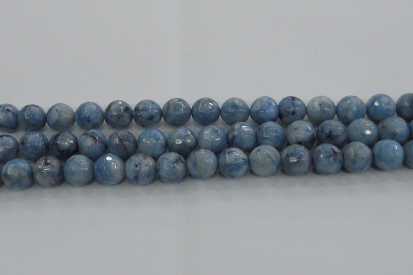 CKC705 15.5 inches 14mm faceted round imitation blue kyanite beads