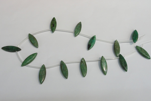 CKC72 15.5 inches 10*30mm marquise natural green kyanite beads